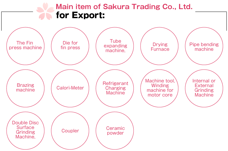 桜貿易の主な輸出品目